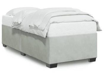 Rama łóżka bez materaca jasnoszara aksamitna 90x200 cm WM-3284607