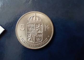 Stare monety 5 koron 1972 Szwecja