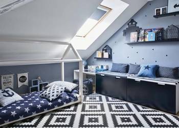 Komplet mebli dla dziecka Stuva Ikea czarno białe
