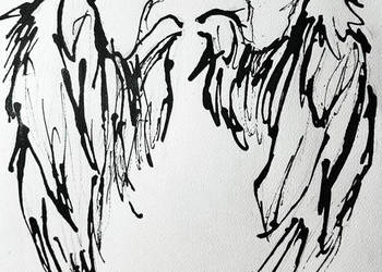 "Anioł" grafika wykonana tuszem artystki Adriany Laube "Anioł" grafika wykonana tuszem artystki Adriany Laube