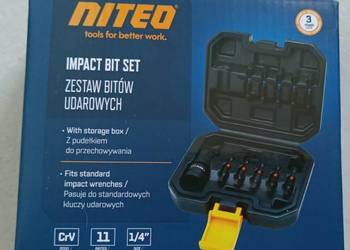 NITEO zestaw bitów udarowych PH2 i PZ2 50 mm, 1/4", 11 sztuk z adapterem