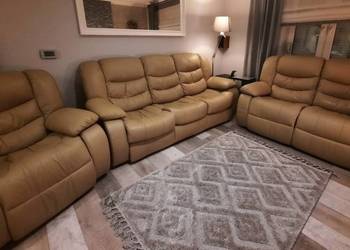 Zestaw wypoczynkowy skóra naturalna