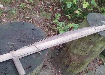 Piła stara długa dwuręczna dwuosobowa stara, poprzeczna, "moja-twoja" retro