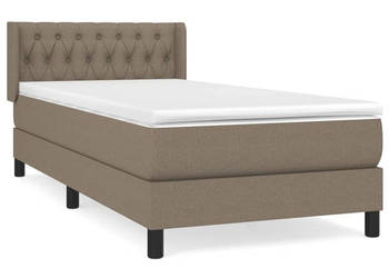 Łóżko kontynentalne z materacem taupe tkanina 100x200 cm WM-3129933