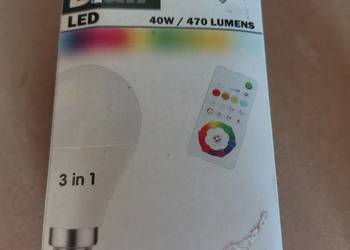 Żarówka LED Diall B22 40W, zimna biel, RGB i ciepła biel GLS, ściemnialna