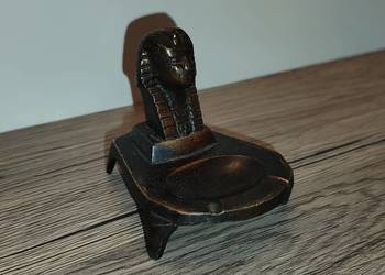 Mini popielniczka SFINKS z mosiądzu ozdoba figurka vintage PRL ZSRR