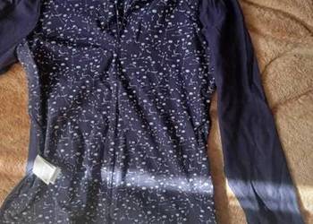 Granatowa bluzka damska z długim rękawem