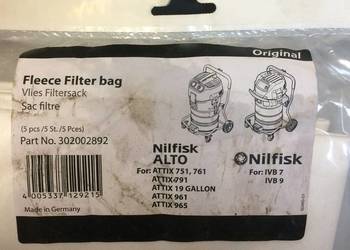 Nilfisk Attix 7 Fleece Filter Bags 5 szt worki do odkurzaczy