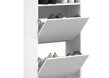 Szafka na buty biała 60x34x116 cm materiał drewnopochodny WM-840015