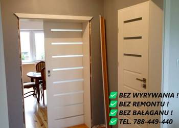 ZABUDOWA STARYCH FUTRYN . BEZINWAZYJNA WYMIANA DRZWI  z OŚ. KAMUFLAŻ