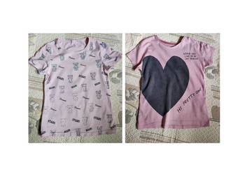 2 sztuki koszulki t-shirt bluzka bawełniana dziecięca miś serduszko