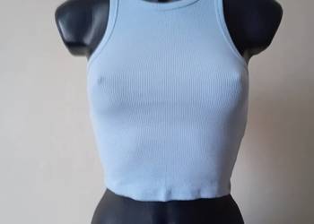 Niebieski top prazkowany