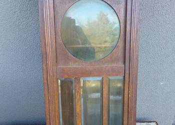 S122 Skrzynia obudowa starego zegara witrynka fazowane szkła