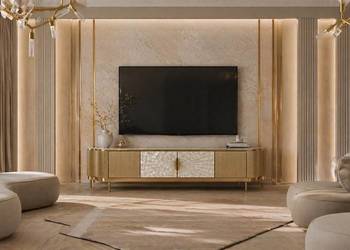 Komoda RTV złota Champion Glamour Premium 200x40x52