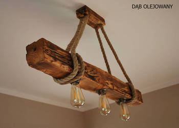 Lampa drewniana OldBeam3 piękne stare drewno