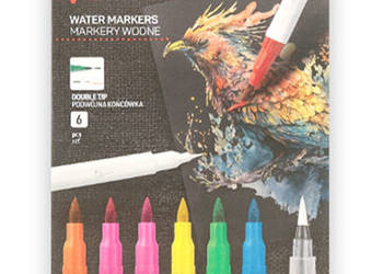 markery wodne kayet, komplet markerów wodnych 6 sztuk, wodne pisaki kayet