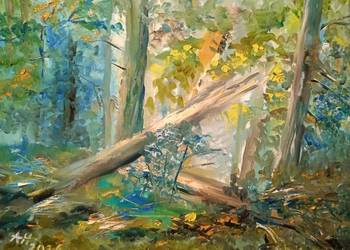 Obraz olejny "Przedwiośnie w lesie"