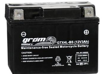 Akumulator 12V 3Ah 60A P+ motocyklowy GROM GTX4L-BS YTX4L-BS