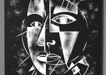 Oryginalny obraz ręcznie grawerowany na blasze...