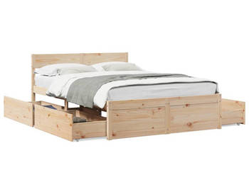 Rama łóżka bez materaca lite drewno sosnowe 140x190 cm WM-3282354