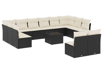13-cz. zestaw mebli do ogrodu poduszki czarny rattan PE WM-3250215