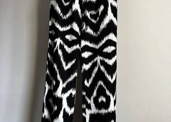 Letnie szerokie damskie spodnie z domieszką lnu