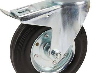 Koła skrętne z czarnymi oponami gumowymi 3477DVR200P63