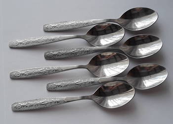 Łyżeczki do herbaty (nr.2), ROŚLINNY, Gerlach, sztućce PRL