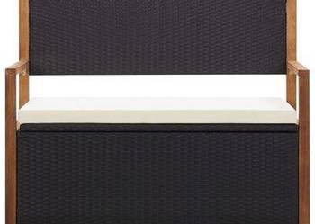 vidaXL Ławka ze schowkiem, 115 cm, rattan PE i drewno akacjowe, c(SKU46010)