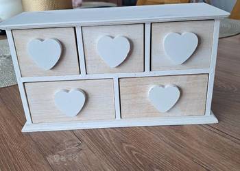 szkatułka z szufladkami wys13 szer 24 głęb 9 cm. sta bdb-