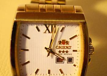 Złoty zegarek - Orient Automatic 3 Stars Tonneau , Gold .