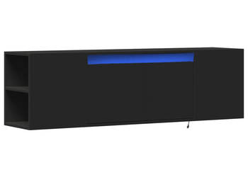Ścienna szafka TV z LED czarna 135x31x395 cm WM-852384