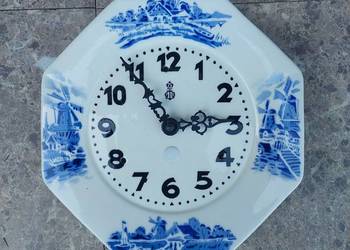 Q25 Stary zegar ścienny GB kuchenny fajans ceramiczny mechanizm na baterie