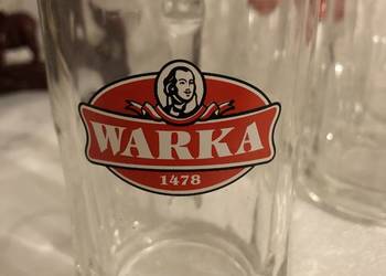 kolekcja kufli logo WARKA, 6 sztuk, szklane z uchem