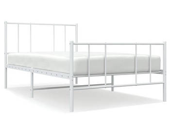 Łóżko Metalowe Białe Rama Łóżka Ze Stelażem Biała 80x200 cm WM-352538