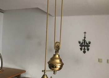 OKAZJA! Wiszaca lampa mosiezna z przeciwwaga.
