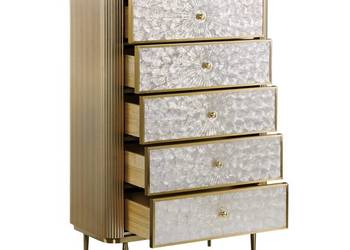 Komoda złota ryflowana muszelkowe fronty Champion 120x80x40