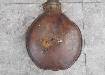 Stara wojskowa manierka szkło gruba skóra Dania M.1873