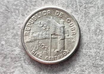 22) KUBA srebro - 10 Centavos - 1952 r.