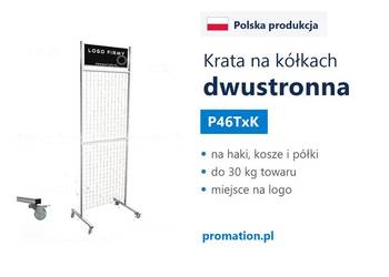 Stojak z kratą na kółkach | parawan metalowy z kółkami