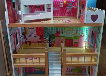 Drewniany domek dla lalek XXL podświetlany