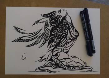 Rysunek: elfka 3 - cienkopis, blok t. A4, 250 g/m2