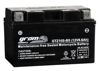 Akumulator motocyklowy GROM GTZ10S-BS YTZ10S-BS 12V 8.6Ah 16