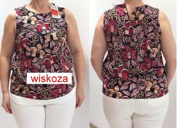 Bluzka S 36 Orsay brązowa kwiaty wiskoza NOWA z metką