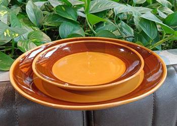 Dwa talerze prl porcelit Iwona Pruszków