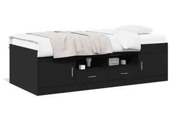 vidaXL Łóżko dzienne z szufladami, bez materaca, czarna(SKU:3280259)
