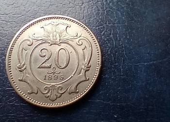 Stare monety 20 halerzy 1895 Austria