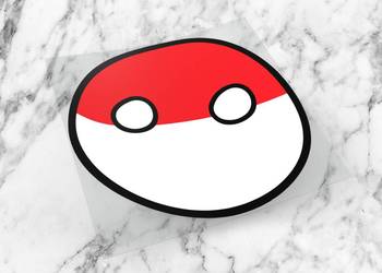 Naklejka POLANDBALL 6 x 6 cm cant into space polan #2