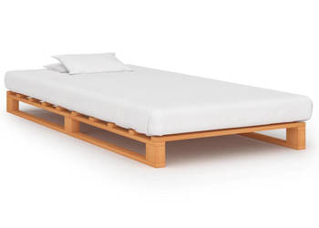 Rama łóżka z palet brązowa lite drewno sosnowe 100 x 200 cm WM-285263