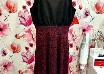ax paris sukienka elegancka koronkowa bordo nowa hit roz.46